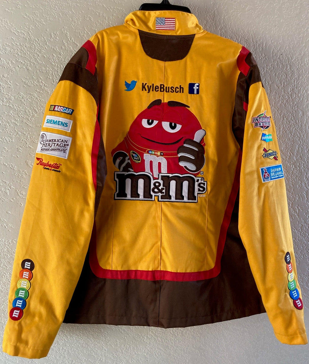 Chase Authentics NASCAR M M s Kyle Busch Jacket Yellow Button Up