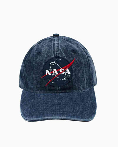 NASA Adjustable Dad Hat Cap Space Logo Embroidered Color Denim RARE H3 Headwear