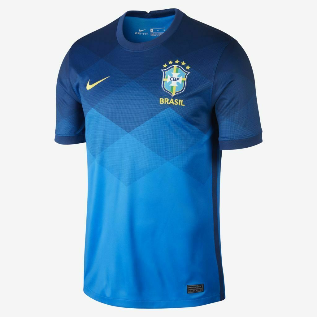 Nike CBF Brazil Soccer Football Away Blue Jersey Shirt 2020-2021