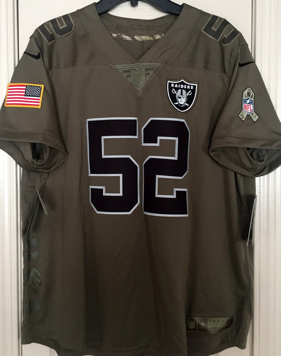 Official NFL Raiders Jersey #52 Khalil Mack White Nike On Field XL