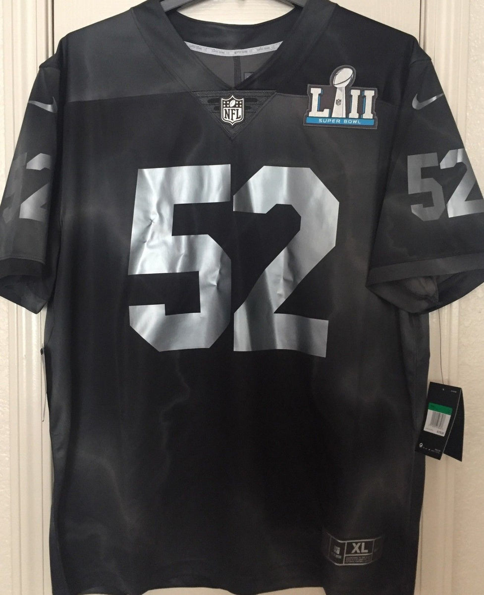 Nike NFL Super Bowl 52 LII Limited Edition Jersey Black Dark Gray  Men's Large