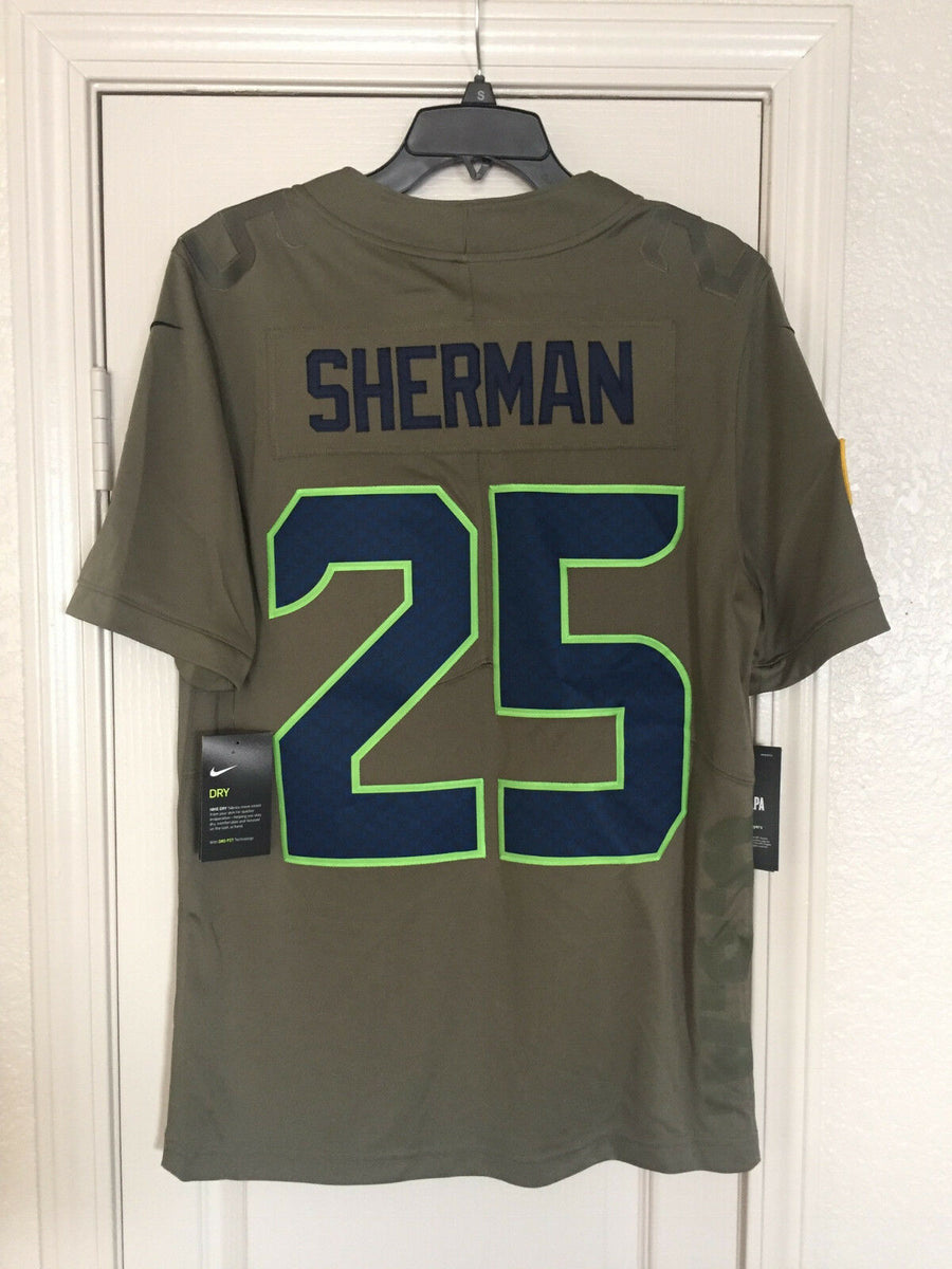 Richard Sherman Seattle Seahawks Nike On Field NFL Jersey Embroidered Logo  Numbe