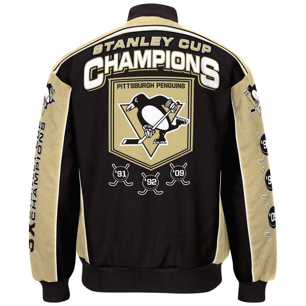 NHL Pittsburgh Penguins Varsity Black and Yellow Jacket