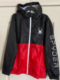 Spyder Hooded Windbreaker Snow Jacket Red - Black