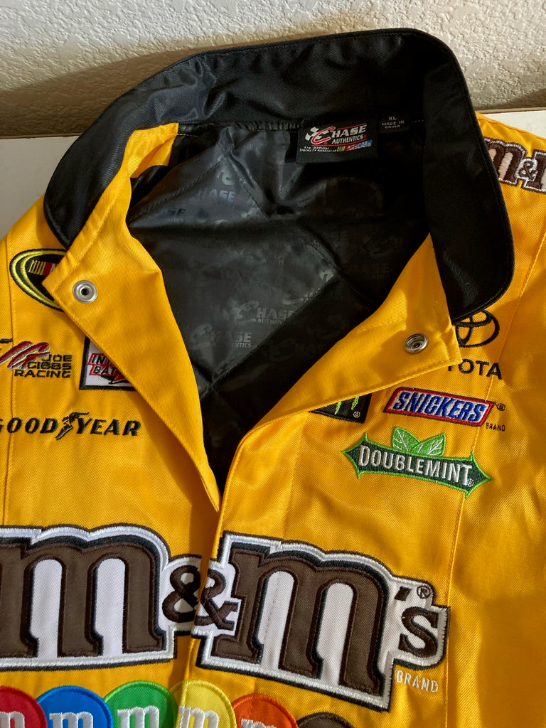 Chase Authentics NASCAR M M s Kyle Busch Jacket Yellow Button Up