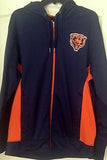 Chicago Bears Majestic Team Apparel Zippered Hoody Navy Blue Size L - Teammvpsports