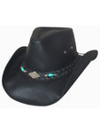 Bullhide ROYSTON Women's Leather Cowboy Hat Black or Chocolate - M, L, XL - Teammvpsports