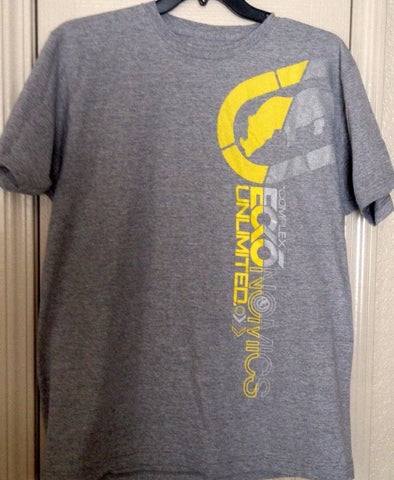 Ecko Unlimited Men's YellowvGray Tee Shirt ARMPIT RHINO VERTICAL GRAPHIC Size L - Teammvpsports