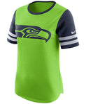 Nike Women's Modern Fan Gear Up NFL Seahawks Top Lime White Navy T-Shirt Size XL - Teammvpsports