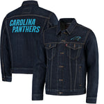 Levi Strauss Carolina Panthers Blue Denim Trucker Jacket Size L - Teammvpsports