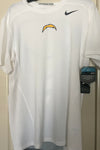 NIKE Men's Los Angeles Chargers Hypercool Fitted Shirt Color White Size L - Teammvpsports