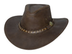 Bullhide Top Grain Leather Hat - TIMBER MOUNTAIN - Brown - Sizes M, L, XL - Teammvpsports