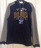 NHL St Louis Blues Fleece Cutsew NHLPA Blue Gray Hoodie Size M - Teammvpsports