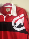 Ecko Men's Red Armpit Blocked Long Sleeve Rhino Rugby Shirt Sizes M, L MRSP $60 - Teammvpsports