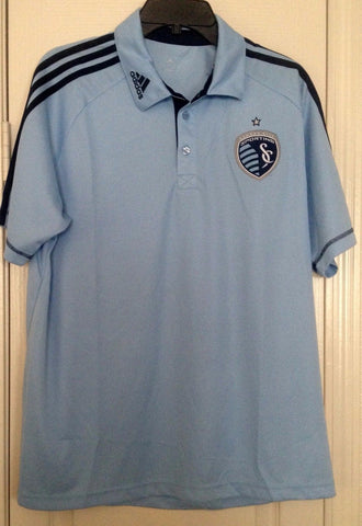 Adidas MLS Sporting KC Pale Blue Formotion Golf Polo Shirt Size Large - Teammvpsports