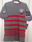 Ecko Unlimited Men's Short Sleeve Red Gray Striped Tee Shirt Size M - Teammvpsports