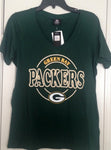 Women's Green Bay Packers Green V-Neck T-Shirt Size 2XL - Teammvpsports