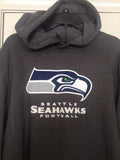 Seattle Seahawks NFL Team Apparel Dark Grey Logo Hoodie Size 2XL - Teammvpsports