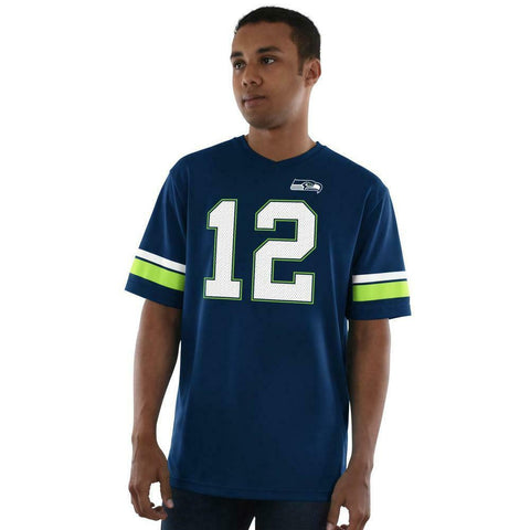 Seattle Seahawks NFL Men Navy Blue #12 FAN Team Apparel Tee Shirt - Teammvpsports