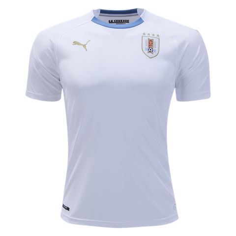 Puma Uruguay Away 2018 Jersey - Puma White /Silver Lake Blue  Size L - Teammvpsports