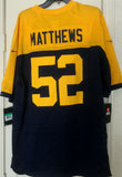 Nike Throwback Clay Matthews #52 Green Bay Packers Game Jersey Size XL - Teammvpsports