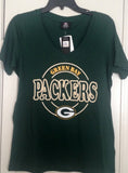 Women's Green Bay Packers Green V-Neck T-Shirt Size L - Teammvpsports