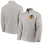 adidas  Chicago Blackhawks Gray Team Logo Quarter-Zip Pullover Jacket Size XL - Teammvpsports