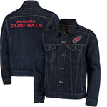 Levi Strauss Arizona Cardinals Blue Denim Trucker Jacket Size L - Teammvpsports