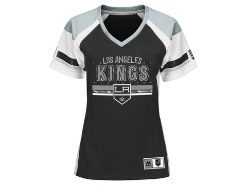 Majestic Los Angeles Kings Women's Black Ready To Win Shimmer T-Shirt Size M - Teammvpsports