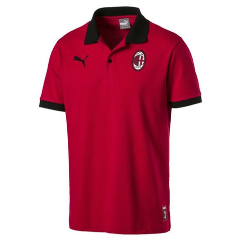 Puma AC Milan Badge Polo Tango Red Puma Black Size S, L, 2XL - Teammvpsports