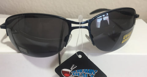Pugs Sunglasses Metal Frames UV400 Blue, Black Chrome Bronze - Teammvpsports