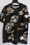NBA Brooklyn Nets Basketball Army Fatigue Tee Shirt Brown