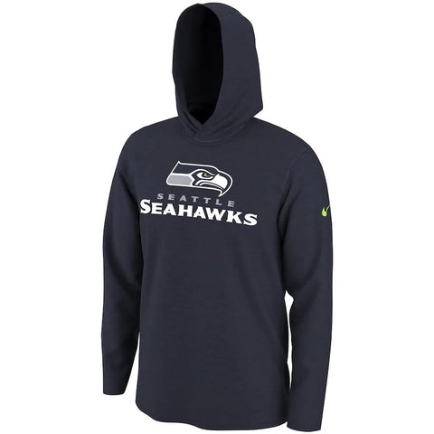 Seattle Seahawks Nike Helmet Hooded Long Sleeve T-Shirt - College Navy - Teammvpsports