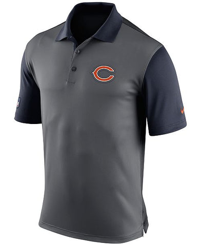 Nike Chicago Bears Preseason Golf Polo Shirt Grey Blue Size M - Teammvpsports