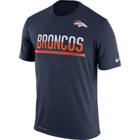 Nike Mens Denver Broncos Dri-Fit Navy Blue Practice NFL T-Shirt Size XL - Teammvpsports