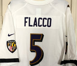 Nike Joe Flacco #5 Baltimore Ravens Game Jersey White Size 2XL - Teammvpsports