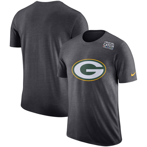 Nike Green Bay Packers Anthracite Crucial Catch Performance T-Shirt Size L - Teammvpsports