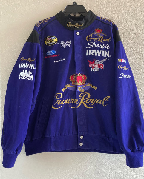 Team Caliber Crown Royal Liquor Nascar Racing Jacket Size XL Roush