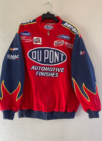 Jeff Gordon DuPont NASCAR Rainbow Leather Jacket - Maker of Jacket