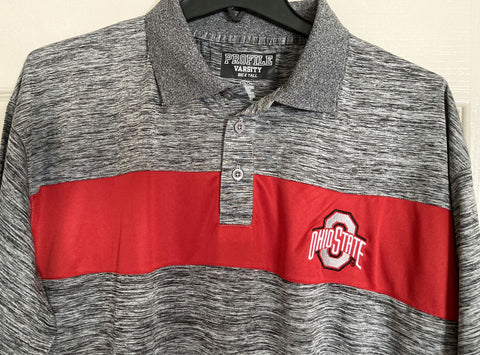 Ohio State Profile Varsity Authentic Men's Gray Golf Polo Shirt Short Sleeve