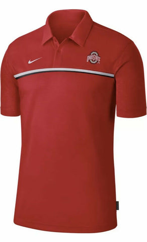 Nike Ohio State Buckeyes On Field Short Sleeve Polo Shirt Mens Red MSRP $75.00