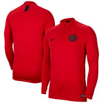 Nike Men's Red Paris Saint-Germain Strike Drill Long Sleeve Quarter-Zip Performance Jacket - Teammvpsports