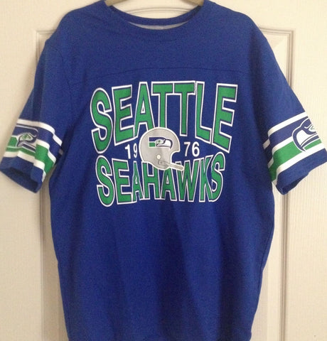 Seattle Seahawks Nike Blue Short Sleeve Shirt 100% Cotton - Size XL  MRSP $50 - Teammvpsports