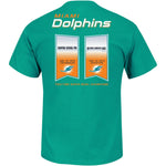 Team Apparel Miami Dolphins Teal Two-Time SB Champions Tee Shirt Size L - Teammvpsports