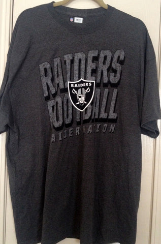 NFL Team Apparel Raider Nation Raider Football Gray Tee Shirt Size 2XL - Teammvpsports