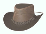 Bullhide Down Under Collection Vented Mesh Leather Hat PAYSON Chin Strap Brown - Teammvpsports