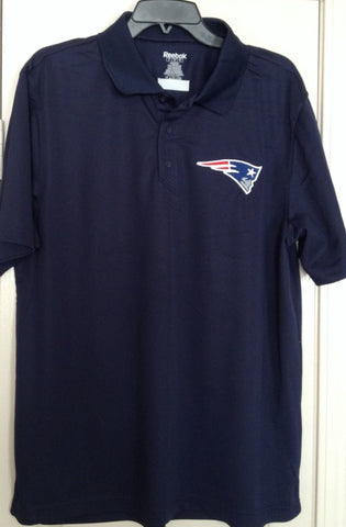 New England Patriots Reebok Blue Play Dry Golf Polo Shirt Sizes L, XL - Teammvpsports