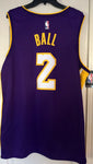 NIKE LONZO BALL #2 Los Angeles Lakers Swingman Icon Jersey Purple Sze L, XL, 2XL - Teammvpsports