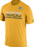 Nike Green Bay Packers Yellow Team Practice Tee Shirt Sizes L, 2XL - Teammvpsports