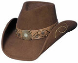 Bullhide Women's Wool Felt Cowboy Hat SHEILA  Black or Brown - Decorative Studs - Teammvpsports